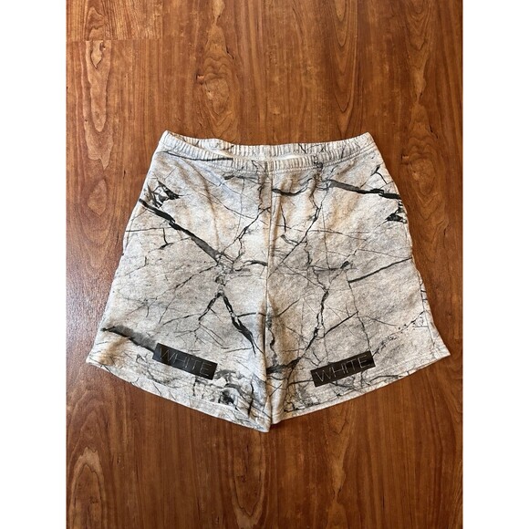 Off White Marble Fleece Sweatpant Shorts Gray Men's Medium - Picture 1 of 11